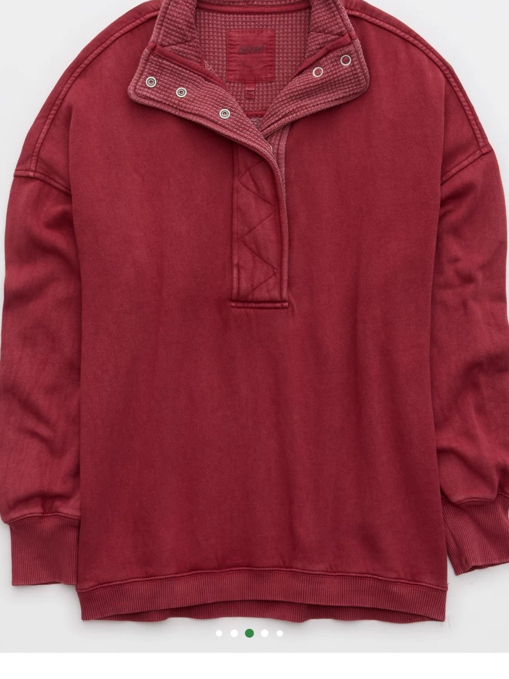Aerie getaway quarter zip in cherry tart - Picture 2 of 7
